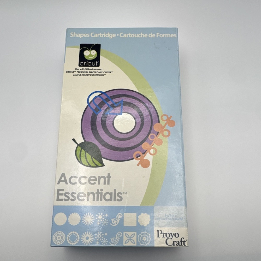 Cricut Accent Essentials Die Cutting Cartridge Provo Craft Shapes 29-0391